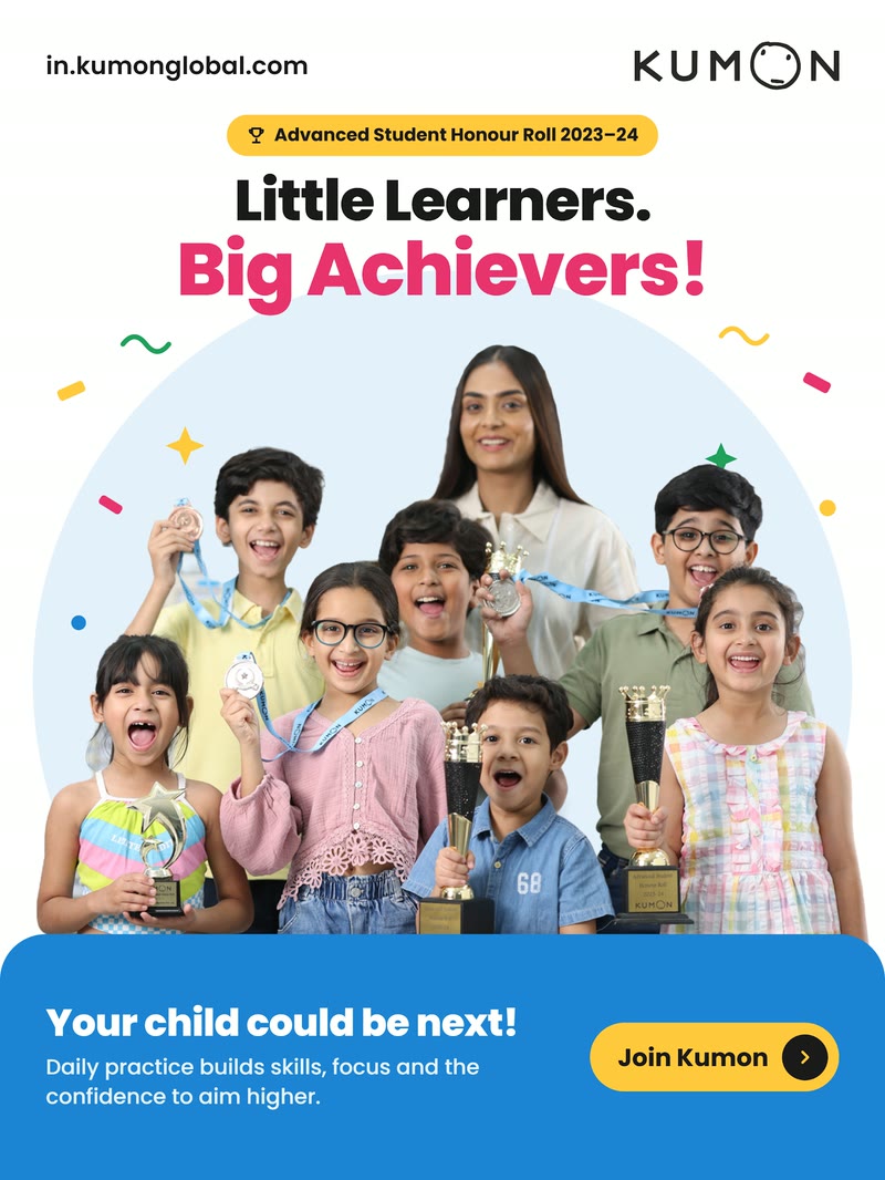 Kumon ad: Little Learners. Big Achievers.