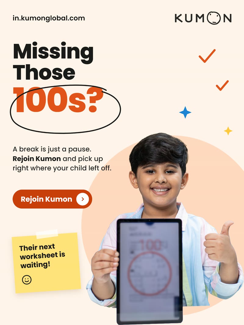 Kumon ad: Missing Those 100s?